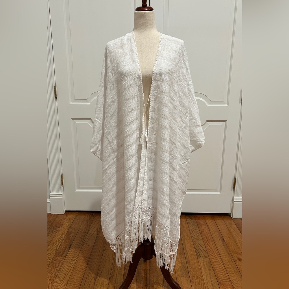 Traditional Mexican rebozo from Oaxaca,Mex. Mexican shawl,fringed vest!!